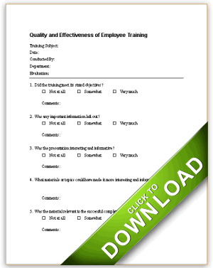 Employee Training Evaluation Questionnaire